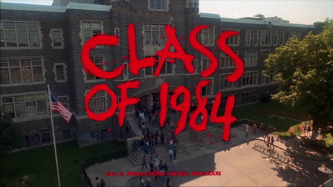 Titelbildschirm vom Film Klasse von 1984, Die