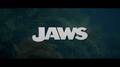 Titelbildschirm vom Film Weiße Hai, Der
