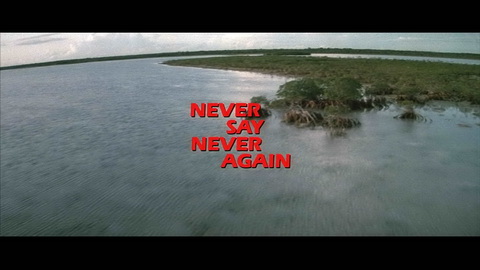 Titelbildschirm vom Film James Bond - Sag niemals nie