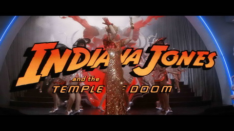 Titelbildschirm vom Film Indiana Jones und der Tempel des Todes