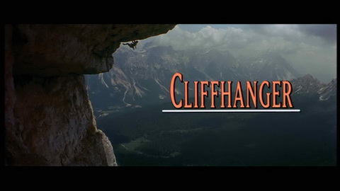 Titelbildschirm vom Film Cliffhanger – Nur die Starken überleben